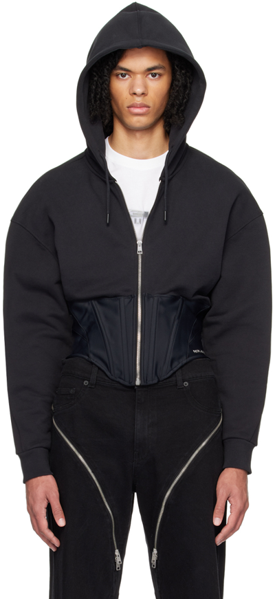 Mugler Black Corset Hoodie