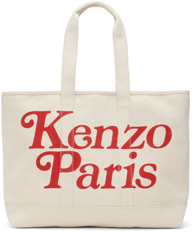 Kenzo Off-white  Paris Verdy Edition Utility Large Tote In Ecru