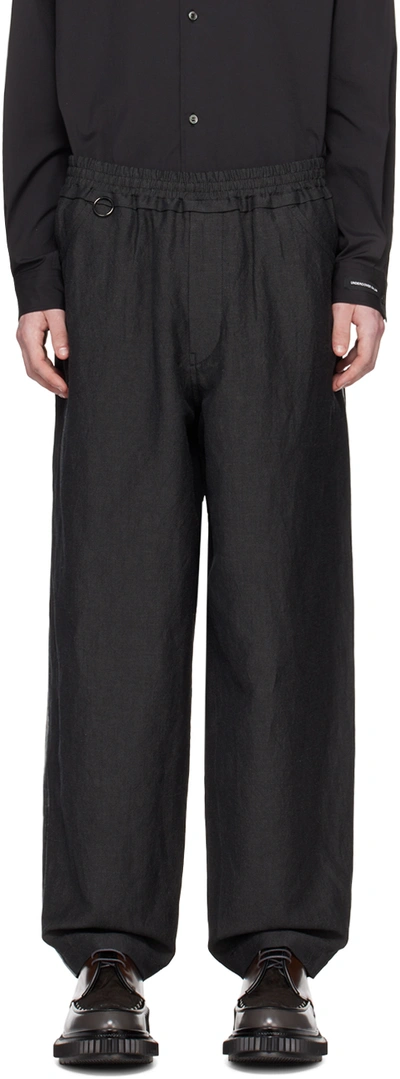 Undercover Black O-ring Trousers In Charcoal