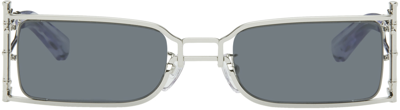 Feng Chen Wang Ssense Exclusive Silver Bamboo Sunglasses In Brushed Silver