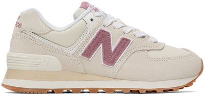 New Balance Beige & Pink 574 Sneakers In Linen