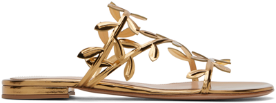 Gianvito Rossi Gold Flavia 05 Sandals In Trasp+mekong