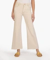 Kut From The Kloth Meg Fab Ab Raw Hem High Waist Ankle Wide Leg Jeans In Beige