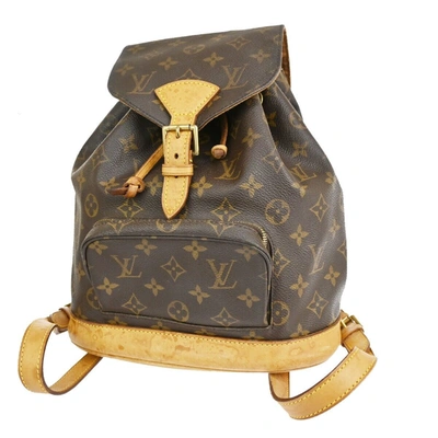 Pre-owned Louis Vuitton Montsouris Mm Plated Backpack Bag () In Brown