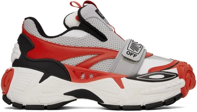 Off-white Glove Colour-block Panelled Trainers In Red