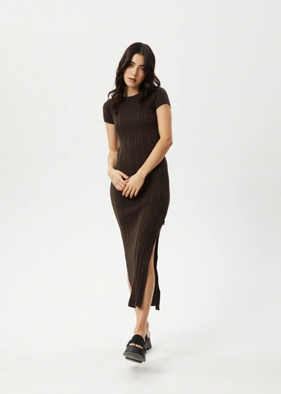 Afends Knit Maxi Dress In Brown