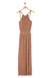 Go Couture Maxi Halter Dress In Sienna