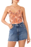 1.STATE 1.STATE ABSTRACT FLORAL PINTUCK DETAIL CAMISOLE