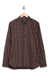John Varvatos Ross Floral Button-up Shirt In Wine
