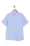 Brooks Brothers Regular Fit Short Sleeve Linen Button-down Shirt In Hydrangea