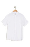 Brooks Brothers Regular Fit Short Sleeve Linen Button-down Shirt In White