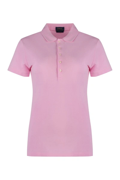 Polo Ralph Lauren Stretch Cotton Piqué Polo Shirt In Pink