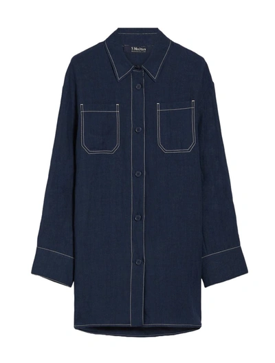 's Max Mara Buttoned Long-sleeved Top S Max Mara In Blue