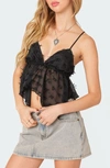 EDIKTED FLUTTER FRILL CROP CAMISOLE