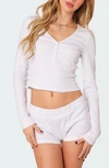 EDIKTED EDIKTED REBEKAH RIB HENLEY TOP