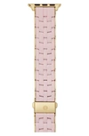 Michele Women's Goldtone Stainless Steel & Silicone Tri-link Apple Watch Bracelet/38/40/41 & 42/44/45/49mm In Pink