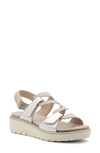 Ara Bayview Strappy Sandal In Sand And Platinum
