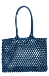 Clare V Sandy Woven Market Tote In French Blue