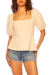 Susana Monaco Puff Sleeve Top In Belgian Creme