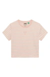 Guess Originals Go Core Stripe Baby Tee In Blush Cotton Multi