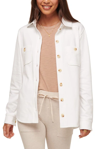 Travis Mathew Cloud Jersey Shacket In White