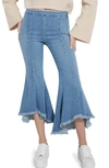 GUESS SOFIA 1981 FRAYED ANKLE FLARE JEANS