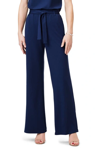 Nic + Zoe 29.5" Wide Leg Polished Jersey Pant In Dark Indigo In Purple