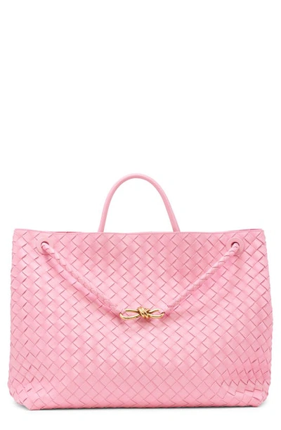 Bottega Veneta Large Andiamo Bag In Ribbon/ Brass