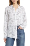 RAILS CHARLI JUNGLE CATS PRINT LINEN BLEND BUTTON-UP SHIRT