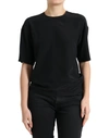 Dolce & Gabbana Black Silk Round Neck Short Sleeve Blouse Top In Black