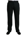 Dolce & Gabbana Black Wool Formal Straight Fit Dress Pants In Black