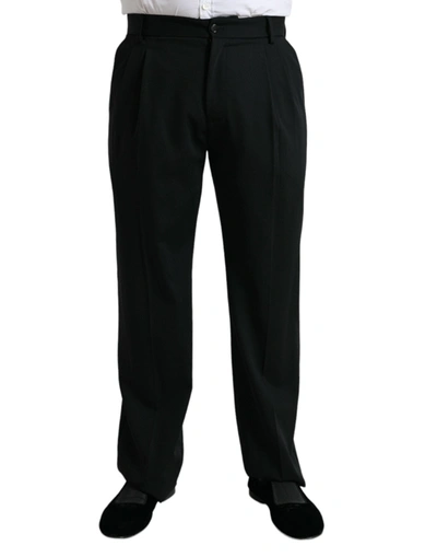 DOLCE & GABBANA DOLCE & GABBANA ELEGANT BLACK WOOL DRESS MEN'S PANTS