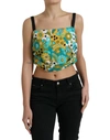Dolce & Gabbana Multicolor Floral Sleeveless Cropped Top In Multicolor