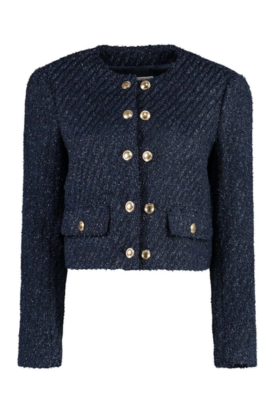 Michael Michael Kors Knitted Jacket In Blue