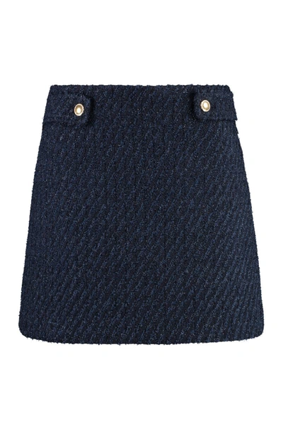 Michael Michael Kors Knitted Mini Skirt In Blue