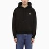 AMI ALEXANDRE MATTIUSSI AMI PARIS BLACK LOGOED HOODIE MEN