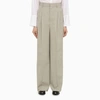 AMI ALEXANDRE MATTIUSSI AMI PARIS LIGHT GREY WOOL TROUSERS WOMEN