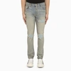 AMIRI AMIRI ANTIQUE INDIGO SLIM JEANS WITH RIPS MEN