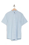 14TH & UNION SLIM FIT SHORT SLEEVE LINEN BLEND BUTTON-DOWN SHIRT