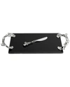 Michael Aram Ginkgo Large Cheese Board & Knife In Silver