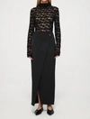 ROHE LACE TURTLENECK TOP IN NOIR