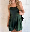 Blue Blush Holiday Gift Romper In Green In Green