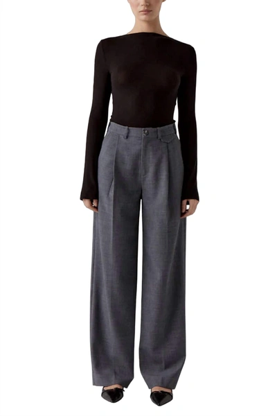 Sophie Rue Rory Pleated Trouser In Heather Grey