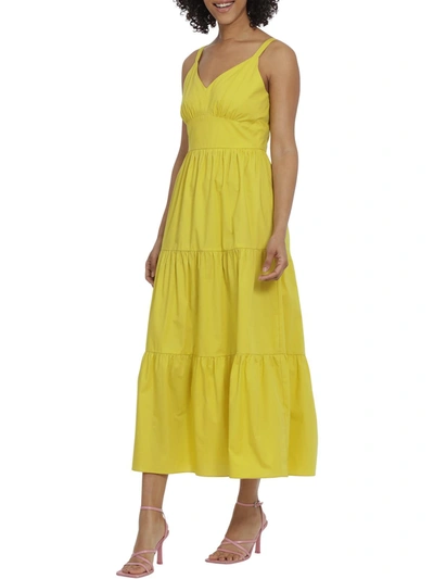 Maggy London Womens Daytime Long Sundress In Yellow