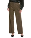 Vince Houndstooth Pleat Front Wool-blend Pant In Brown