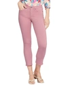 Nydj Sheri Frayed Hem Slim Jeans In Pink