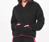 Vintage Havana Love Jaquard Sweater Hoodie In Black In Black