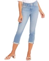 Nydj Chloe Hollywood Frayed Capri Jeans In Blue