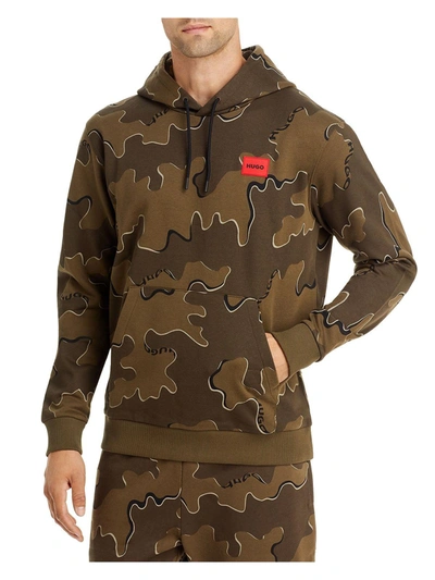 Hugo Digarade Mens Camo Pullover Hoodie In Green