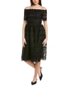 CAROLINA HERRERA LACE OFF-SHOULDER MIDI DRESS